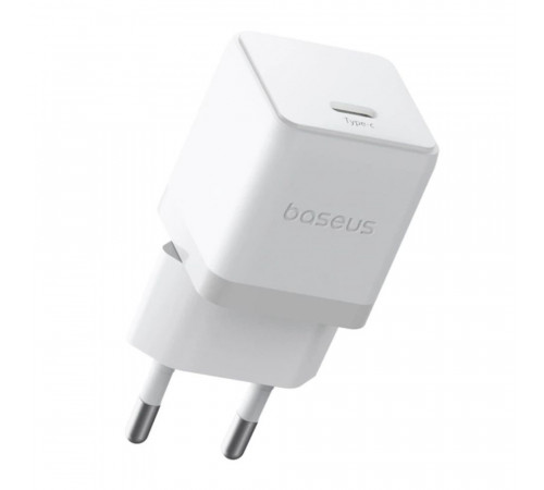 Мережевий зарядний пристрій з кабелем Baseus Palm Fast Charger 1C 20W EU Moon White set USB-C to iP 20W 1m (E0116400)