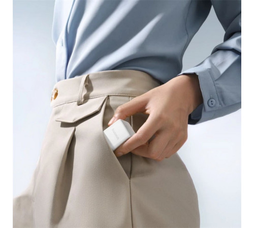 Мережевий зарядний пристрій з кабелем Baseus Palm Fast Charger 1C 20W EU Moon White set USB-C to iP 20W 1m (E0116400)