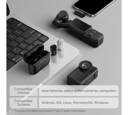 Бездротова мікрофонна система Ulanzi A200 Mini Mic dual-mic (Type-C) Black (A046)