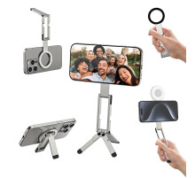 Тримач телефона Ulanzi MA60 Foldable Magnetic Phone Tripod (Silver) (S035)