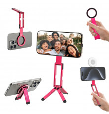 Тримач телефона Ulanzi MA60 Foldable Magnetic Phone Tripod (Pink) (S039)