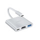 USB-хаб HOCO HB14 Easy use Type-C adapter(Type-C to USB3.0+HDMI+PD) Silver (6931474725790)