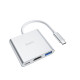 USB-хаб HOCO HB14 Easy use Type-C adapter(Type-C to USB3.0+HDMI+PD) Silver (6931474725790)