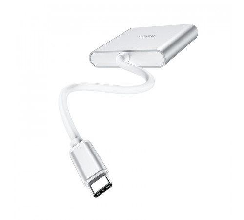 USB-хаб HOCO HB14 Easy use Type-C adapter(Type-C to USB3.0+HDMI+PD) Silver (6931474725790)