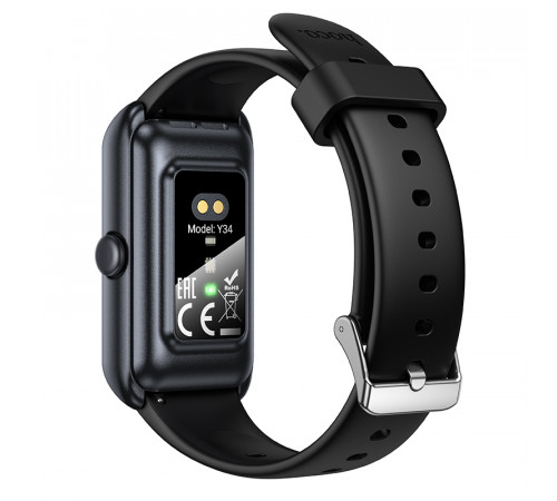Смарт-годинник HOCO Y34  37mm. 180 mAh. IP67 Smart sports watch(call version) Black (6942007662703)
