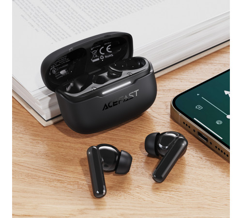 Бездротові навушники TWS ACEFAST W5 Hybrid ANC, IPX4, Black (6974316285373)