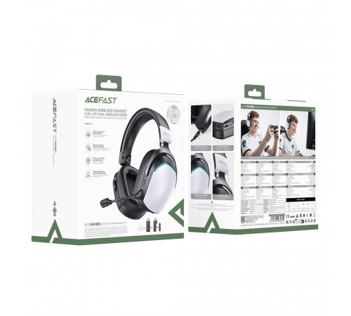 Бездротові накладні навушники ACEFAST H11 gaming wireless headset White (6974316285601)