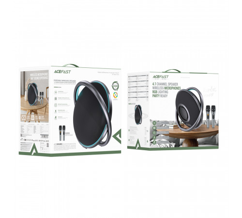 Портативна колонка ACEFAST K5 Max portable wireless speaker, 220W, IPX4, Black (6974316285670)