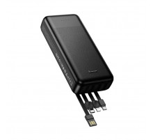 Зовнішній акумулятор HOCO J163A Wonderful power bank with 4 cables(20000mAh) Black (6942007664592)