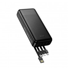 Внешний аккумулятор HOCO J163A Wonderful power bank with 4 cables(20000mAh) Black (6942007664592)