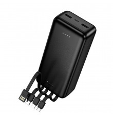 Внешний аккумулятор HOCO J163B Wonderful power bank with 4 cables(30000mAh) Black (6942007664615)