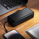 Зовнішній акумулятор HOCO J163B Wonderful power bank with 4 cables(30000mAh) Black (6942007664615)
