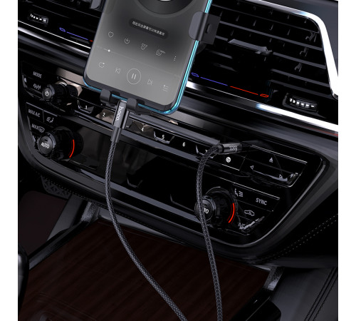 Аудіокабель HOCO UPA19 Type-C  to 3.5mm male, nylon braid, 1m, Black (6931474759948)