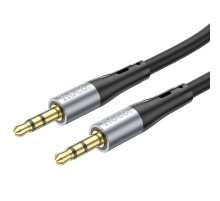 Аудіокабель HOCO UPA22 3.5mm male to 3.5mm male, silicone, 1m, Black (6931474769459)