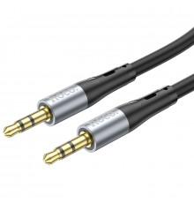 Аудиокабель HOCO UPA22 3.5mm male to 3.5mm male, silicone, 1m, Black (6931474769459)