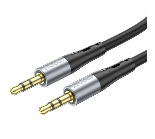 Аудіокабель HOCO UPA22 3.5mm male to 3.5mm male, silicone, 1m, Black (6931474769459)