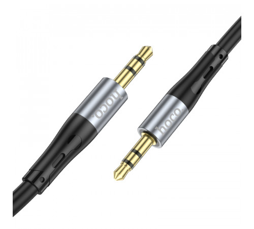 Аудіокабель HOCO UPA22 3.5mm male to 3.5mm male, silicone, 1m, Black (6931474769459)