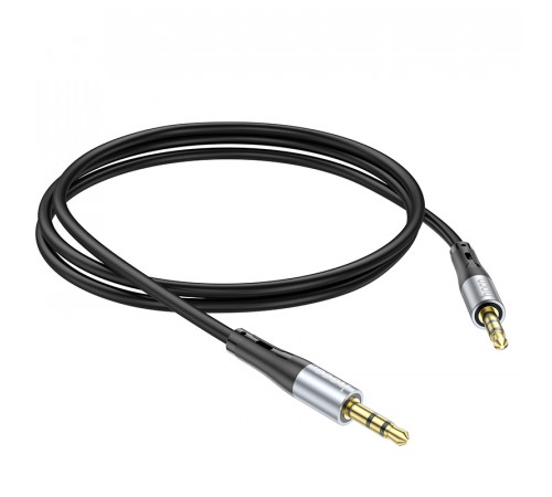 Аудіокабель HOCO UPA22 3.5mm male to 3.5mm male, silicone, 1m, Black (6931474769459)