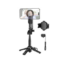 Селфі-монопод HOCO K27 Pro Magic mini live broadcast stand(pull clip+magnetic focusing version) Black (6942007668743)