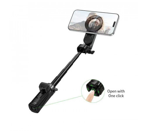 Селфі-монопод HOCO K27 Pro Magic mini live broadcast stand(pull clip+magnetic focusing version) Black (6942007668743)