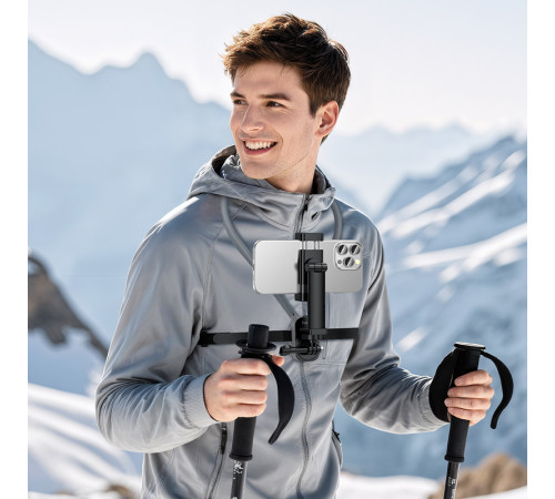 Кріплення для телефона на шию HOCO K30 Campo neck-hanging holder Black Gray (6942007664639)