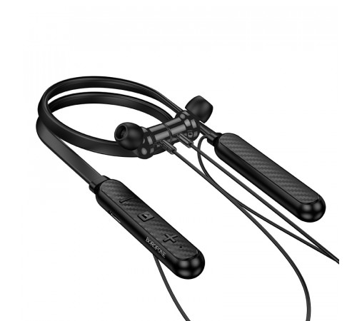 Бездротові спортивні навушники BOROFONE BE72 Sun neck hanging BT earphones Black (6941991124518)