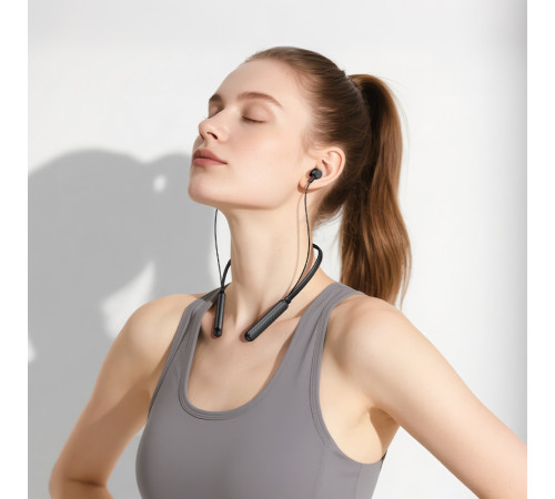 Бездротові спортивні навушники BOROFONE BE72 Sun neck hanging BT earphones Black (6941991124518)