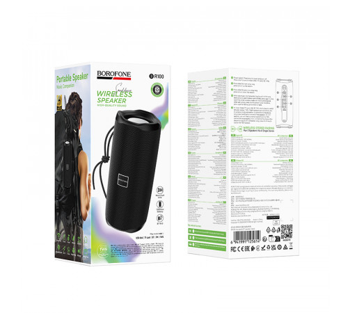 Портативна колонка BOROFONE BR100 Joy sports BT speaker, 5W * 2, Black (6941991125614)