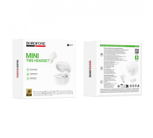 Бездротові навушники TWS BOROFONE BW97 Clear White (6941991125607)
