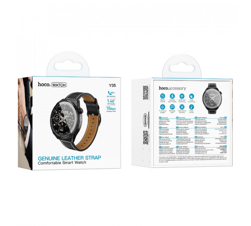 Смарт-годинник HOCO Y35 36mm. 250 mAh. IP67 Smart sports watch(call version) Black (6942007663649)