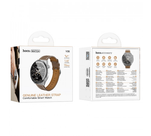 Смарт-годинник HOCO Y35 36mm. 250 mAh. IP67 Smart sports watch(call version) Silver (6942007663656)