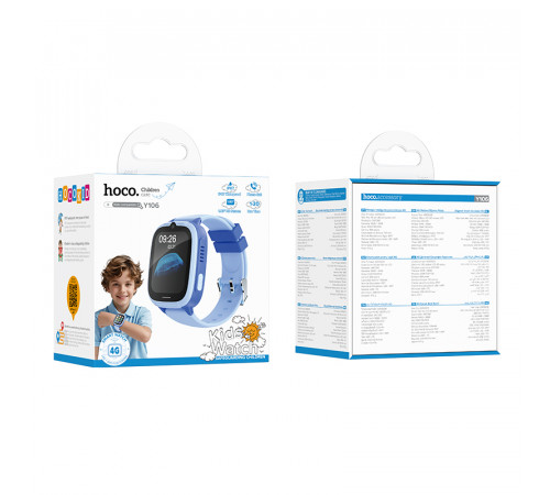 Дитячий смарт-годинник HOCO Y106 4G 46mm. 730 mAh children phone watch Blue (6942007658706)