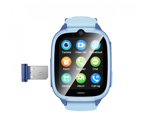 Дитячий смарт-годинник HOCO Y106 4G 46mm. 730 mAh children phone watch Blue (6942007658706)