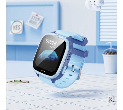 Дитячий смарт-годинник HOCO Y106 4G 46mm. 730 mAh children phone watch Blue (6942007658706)