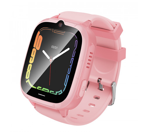 Дитячий смарт-годинник HOCO Y106 4G 46mm. 730 mAh children phone watch Pink (6942007658713)