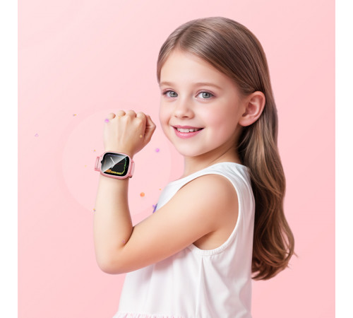 Дитячий смарт-годинник HOCO Y106 4G 46mm. 730 mAh children phone watch Pink (6942007658713)