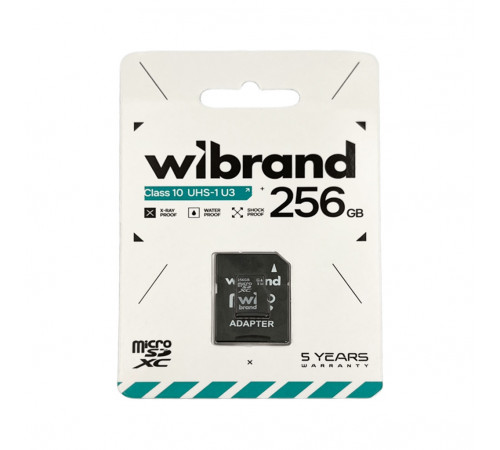 Карта пам'яті microSDXC (UHS-1 U3) Wibrand 256Gb class 10 (adapter SD) (WICDHU3/256GB-A)