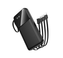 Зовнішній акумулятор BOROFONE BJ76 Smart power bank with 4 cables(10000mAh) Black (6941991120046)