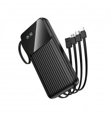 Зовнішній акумулятор BOROFONE BJ76 Smart power bank with 4 cables(10000mAh) Black (6941991120046)