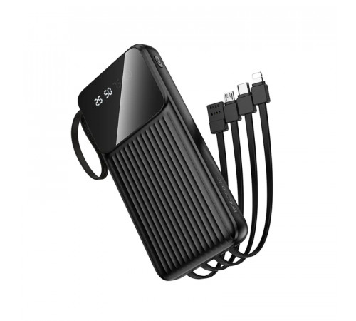 Зовнішній акумулятор BOROFONE BJ76 Smart power bank with 4 cables(10000mAh) Black (6941991120046)