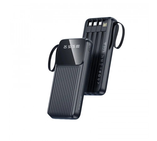 Зовнішній акумулятор BOROFONE BJ76 Smart power bank with 4 cables(10000mAh) Black (6941991120046)