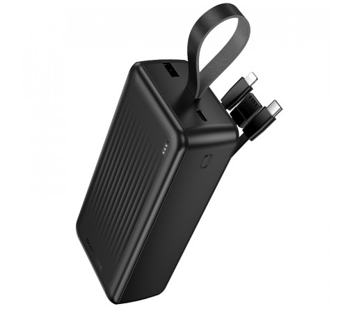 Зовнішній акумулятор BOROFONE BJ79B Clever power bank with 3 cables(30000mAh) Black (6941991121579)