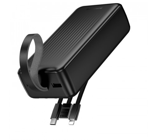 Зовнішній акумулятор BOROFONE BJ79B Clever power bank with 3 cables(30000mAh) Black (6941991121579)