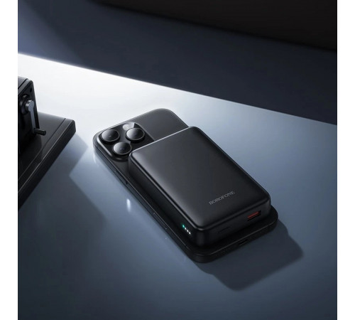 Зовнішній акумулятор BOROFONE BJ82A Dawn PD20W magnetic power bank(10000mAh) Black (6941991124808)