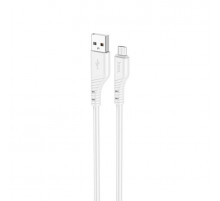 Кабель HOCO X97 Crystal color silicone charging data cable Micro white (6931474799838)