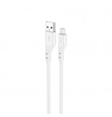 Кабель HOCO X97 Crystal color silicone charging data cable Micro white (6931474799838)