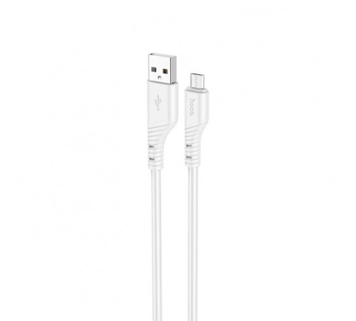 Кабель HOCO X97 Crystal color silicone charging data cable Micro white (6931474799838)