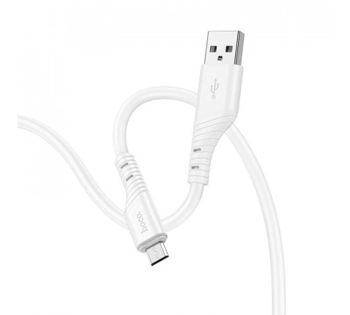 Кабель HOCO X97 Crystal color silicone charging data cable Micro white (6931474799838)