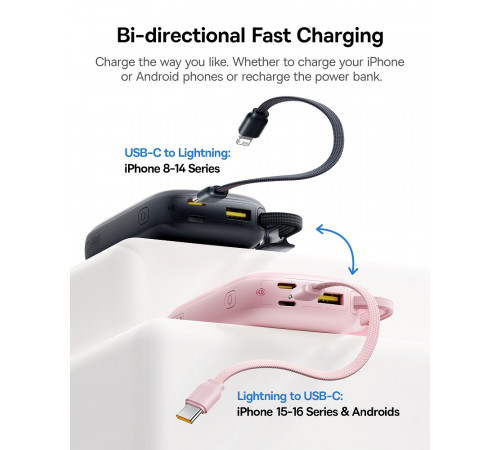 Зовнішній акумулятор Baseus EnerFill FC21 Qpow 3 Ultra Digital Display Power Bank with Detachable Cable 20000mAh 22.5W Cosmic Black (E0027M00)