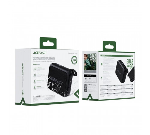 Портативна колонка ACEFAST K4 Go portable wireless speaker, 5W, IPX7, Black (6974316285113)